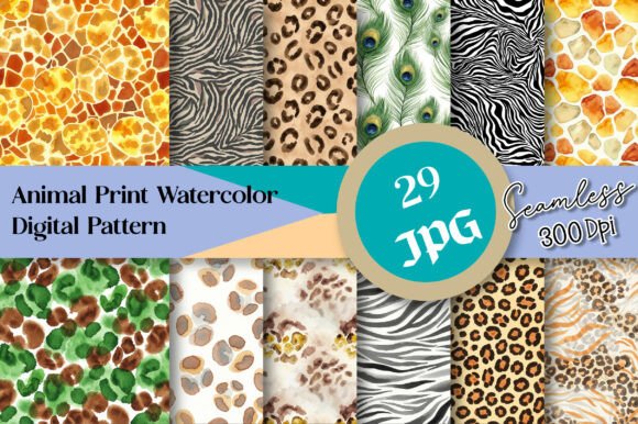 Download Animal Print Patterns Watercolor - Animal Collection
