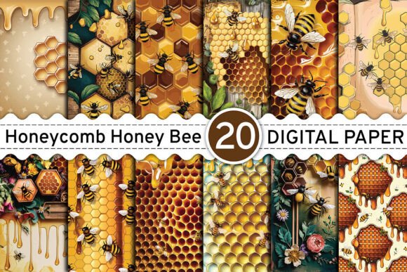 Download Honeycomb Honey Bee Digital Papers - Bee Collection