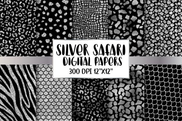 Download Silver Animal Print Digital Papers - Animal Collection