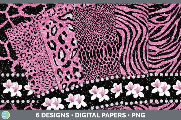 Download Pink Animal Print Backgrounds | Flower D - Premium Bundle