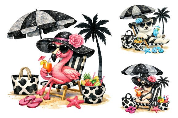 Download Glam Beach Safari Animal Clipart Bundle - Animal Collection
