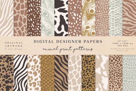 Download Animal Print Vector Seamless Patterns - Animal Collection