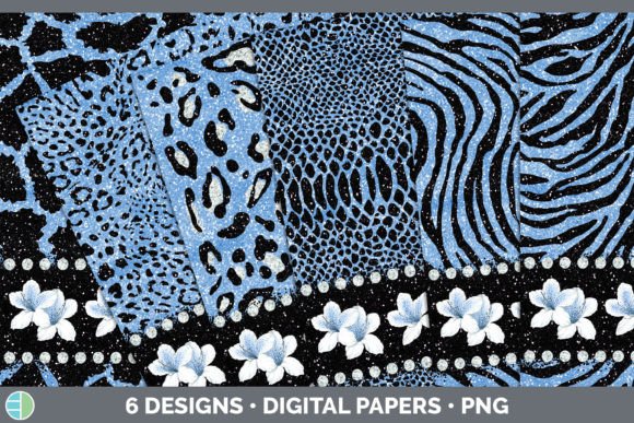 Download Blue Animal Print Backgrounds | Flower D - Premium Resources