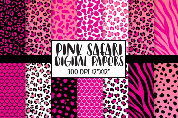 Download Pink Animal Print Digital Papers - Animal Collection