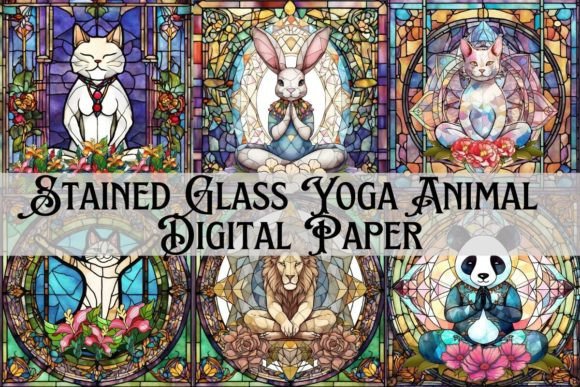 Download Stained Glass Yoga Animal Background - Animal Collection