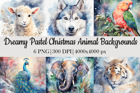 Download Pastel Christmas Animal Background - Animal Collection