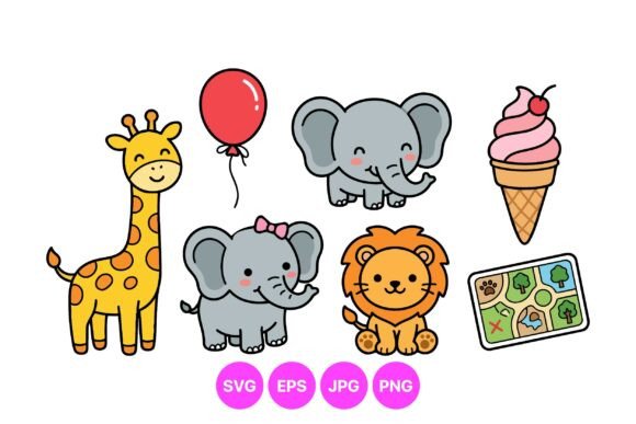 Download Cute Safari Animal Clipart Pack - Animal Collection