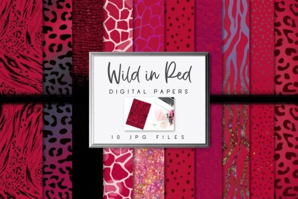 Download Red Animal Print Digital Papers - Animal Collection