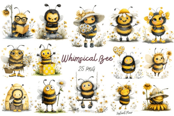 Download Whimsical Bee Clipart Bundle - Premium Bundle