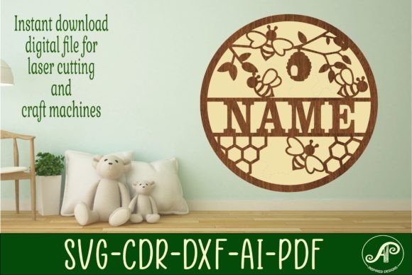 Download Bee Theme Name Sign SVG Cut File - Bee Collection