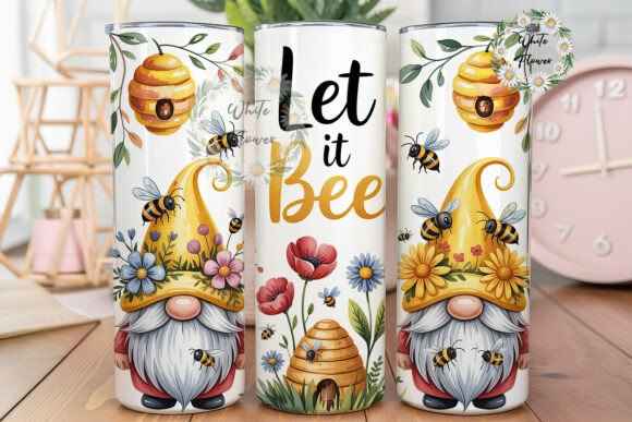 Download Let It Bee Honey Gnome 20oz Tumbler Wrap - Bee Collection