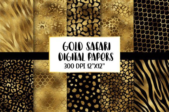 Download Gold Animal Print Digital Papers - Animal Collection