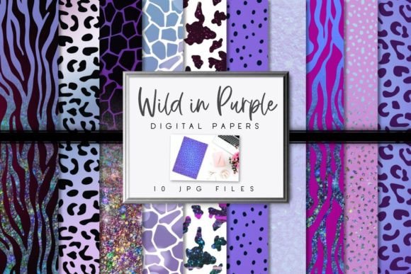Download Purple Animal Print Digital Papers - Animal Collection